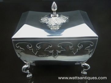 SILVER WALKER & HALL TEA CADDY