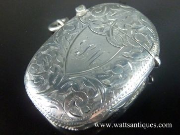 SILVER OVAL VESTA BOX 1899