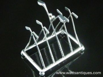 SILVER GOLF CLUB TOAST RACK