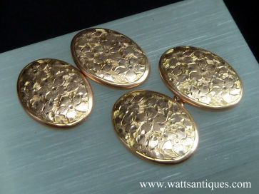 ANTIQUE 9K ROSE GOLD CUFFLINKS 1912