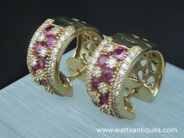14K RUBY & DIAMOND EARRINGS