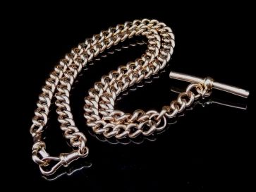 GOLD POCKET WATCH CHAIN & BAR