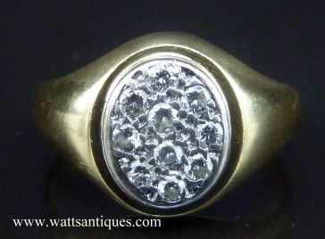 18K 10 STONE DIAMOND RING