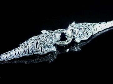 SILVER & MARCASITE PANTHER BRACELET