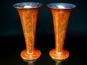 WEDGWOOD LUSTRE DRAGON TRUMPET VASES