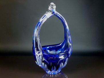 BLUE ART GLASS VASE
