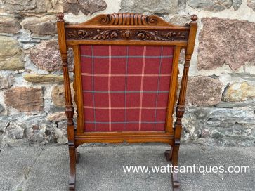 TARTAN UPHOLSTERED FIRE SCREEN