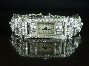 ART DECO 5CT. DIAMOND COCKTAIL WATCH 