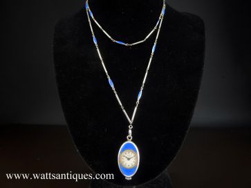BUCHERER ENAMEL PENDANT WATCH