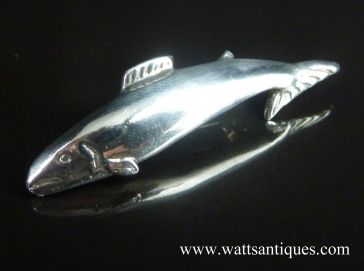 VINTAGE SILVER SALMON BROOCH