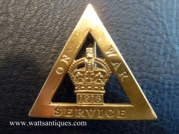 WW1 ON WAR SERVICE BADGE