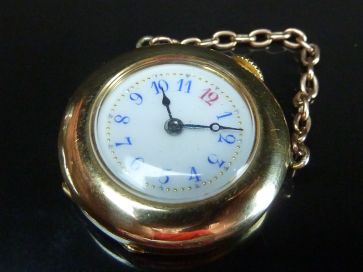 ENAMEL DIAL GOLD LADIES POCKET WATCH