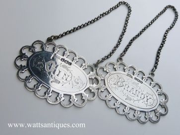 VICTORIAN SILVER DECANTER LABELS