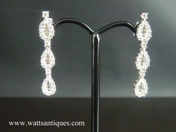 18K W.G. DIAMOND DROP EARRINGS *SOLD*