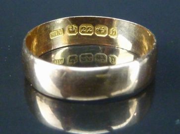 22K GOLD BAND RING SIZE K1/2