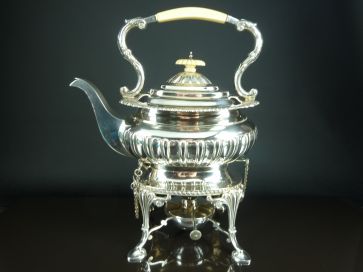 ANTIQUE SOLID SILVER SPIRIT KETTLE