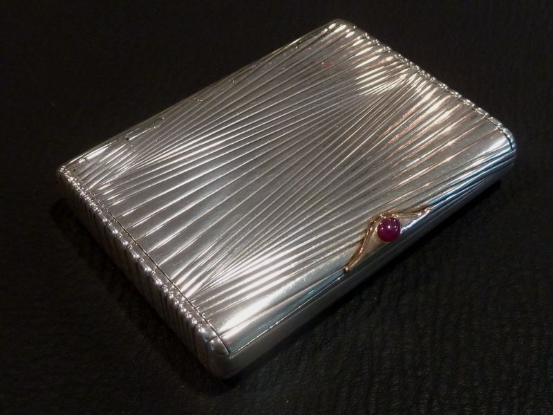 faberge cigarette holder Watt's Antiques :: FABERGE SILVER CIGARETTE CASE ::